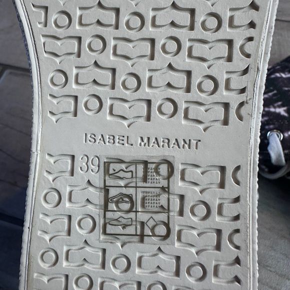 Isabel Marant Canvas Purple High-Top Sneaker Logo Print Size 39/7.5 - Picture 8 of 8
